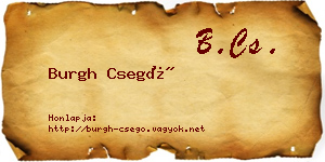 Burgh Csegő névjegykártya